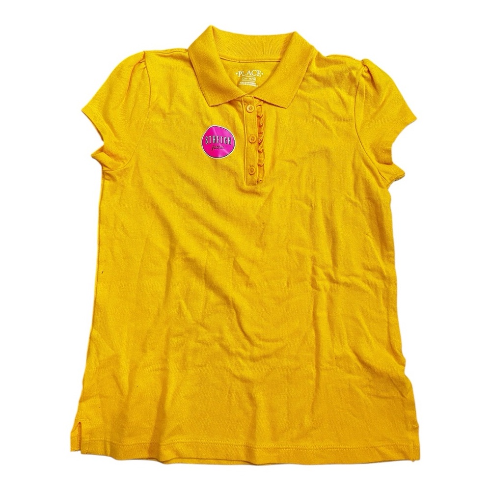 Place Yellow Polo Shirt Vibrant Knit Short Sleeves